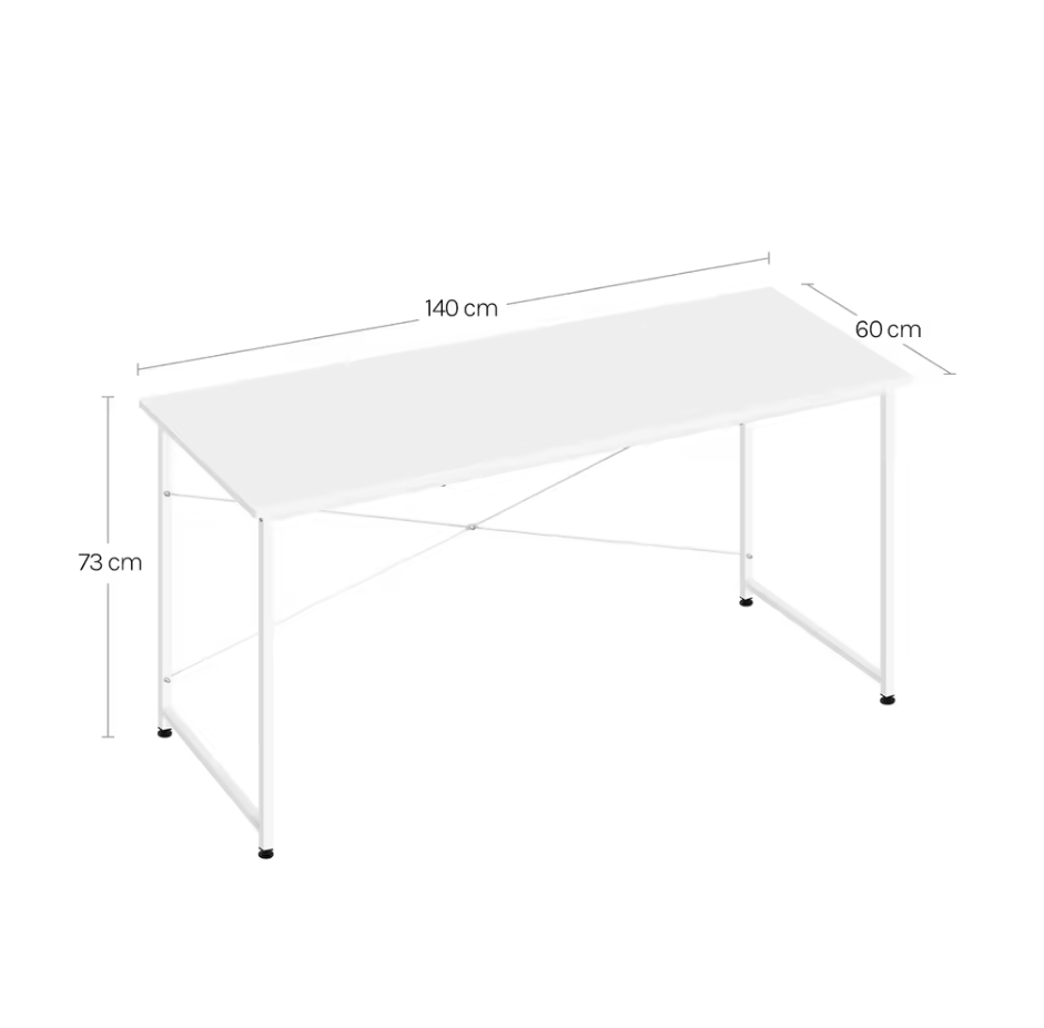 Groot Bureau met Metalen Frame – 140x60 cm Werktafel
