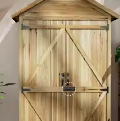 Houten Tuinschuur met Asfaltdak – 3 Verdiepingen, Waterdicht en Weerbestendig, Voor Buitenopslag, 102x54x177 cm