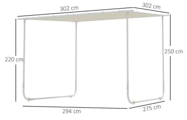 Pergola 3 x 3 m met Wielen – UV-bescherming 30+, Waterdichte Crème Overkapping voor Tuin en Terras