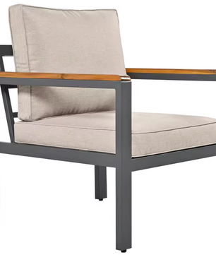 Sectionele Terrasmeubelset – 3-delige Bank, Fauteuil en Tafel voor Tuin en Terras, Beige