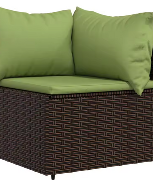 3-delige Tuinmeubelset met Geweven Harskussens, Comfortabele Groene Rugleuningen en Stalen Frame – Ideaal voor Terras en Tuin