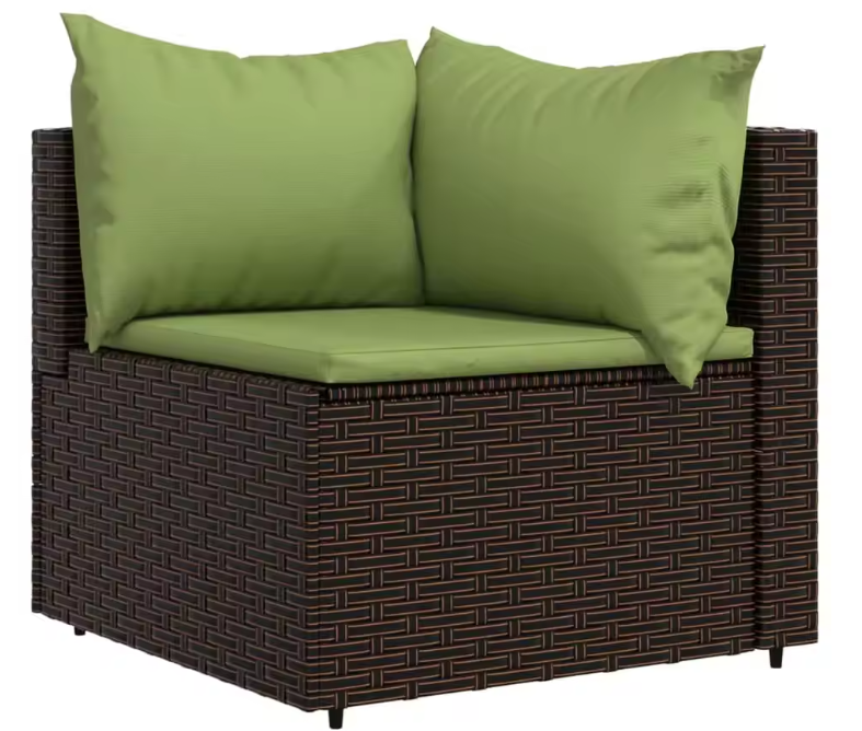 3-delige Tuinmeubelset met Geweven Harskussens, Comfortabele Groene Rugleuningen en Stalen Frame – Ideaal voor Terras en Tuin