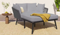 Tuinbank met 2 Kussens & Bekleding – Ligstoel voor Tuin, Balkon & Terras, Afneembare Wasbare Kussens