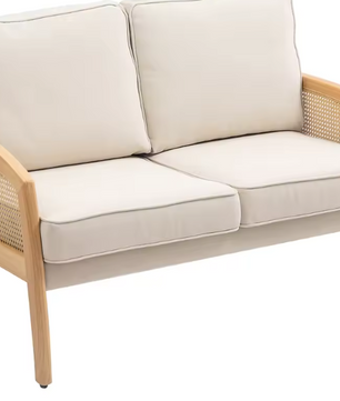 2-Zitsbank Gestoffeerd in Chenille – Belastbaarheid 240 kg, 123x75x88 cm, Beige