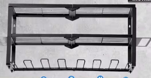 Opbergrek voor Elektrisch Gereedschap – Industriële Stalen Pegboard Wandmontage met Verstelbare Planken en Vergrendelbare Zwenkwielen, 500 lbs Capaciteit