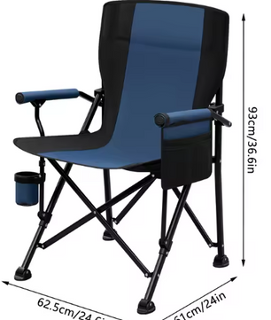 Set van 2 Draagbare Opvouwbare Campingstoelen – Lichtgewicht Zero Gravity Stoel met Bekerhouder, Zijvak en Draagtas