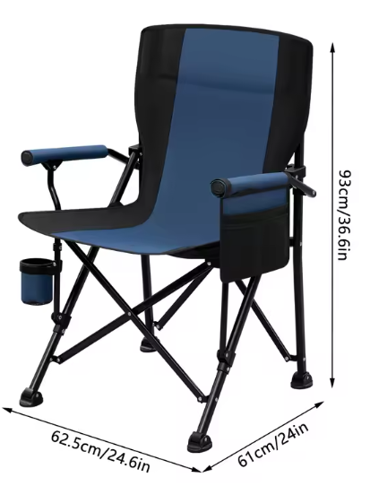 Set van 2 Draagbare Opvouwbare Campingstoelen – Lichtgewicht Zero Gravity Stoel met Bekerhouder, Zijvak en Draagtas