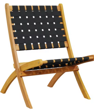 Set van 2 Opvouwbare Tuinstoelen – Massief Acaciahout & Olefine Stof, Lichtgewicht en Duurzaam