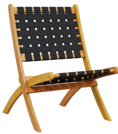 Set van 2 Opvouwbare Tuinstoelen – Massief Acaciahout & Olefine Stof, Lichtgewicht en Duurzaam