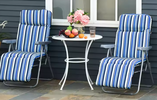 Set van 2 Verstelbare Opvouwbare Loungestoelen met Kussens voor Tuin en Terras