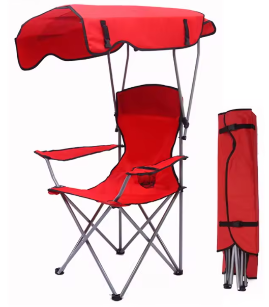 Draagbare Klapstoel – Strandstoel met Zonnescherm en Armleuningen