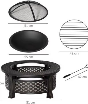 Brazier met Deksel – Houten Tuinvuurmand voor Buiten, Multifunctioneel en Duurzaam
