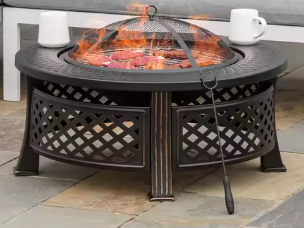 Brazier met Deksel – Houten Tuinvuurmand voor Buiten, Multifunctioneel en Duurzaam
