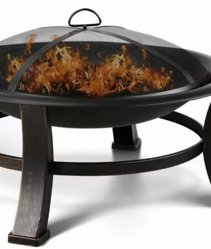 Vuurkorf met Vonkbeschermer en BBQ Grill – Tuinhaard, Open Haard voor Buiten, Draagbare Vuurplaats