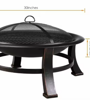 Vuurkorf met Vonkbeschermer en BBQ Grill – Tuinhaard, Open Haard voor Buiten, Draagbare Vuurplaats