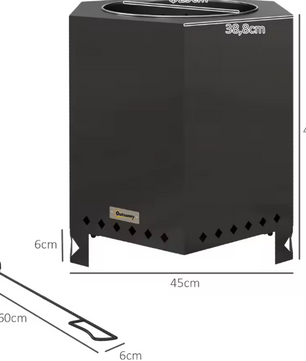 Brazier met Vonkbescherming – Stalen Brandtafel voor Buiten, Roestbestendig en Hittebestendig