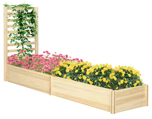 Plantenbak met Rooster voor Klimplanten en 2 Kweekdozen – Houten Tuinbak met Verhoogd Ontwerp voor Tuin, Balkon of Patio