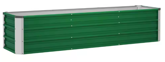 Verhoogd Stalen Tuinbed met Handschoenen – Plantenbak voor Groenten, Kruiden en Bloemen – 183 x 47 x 40 cm