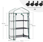 Compacte Tuinkas met Wielen en Oprolbare Deur – 3 Planken, Winterbescherming voor Buiten, Balkon en Tuin, 70x50x130 cm