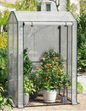 Pop-up Tuinkas voor Planten en Groenten – Winterbescherming met Oprolde Deur en Wielen, 70x70x150 cm