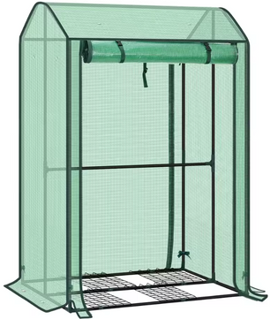 Pop-up Tuinkas voor Planten en Groenten – Winterbescherming met Oprolde Deur en Wielen, 70x70x150 cm