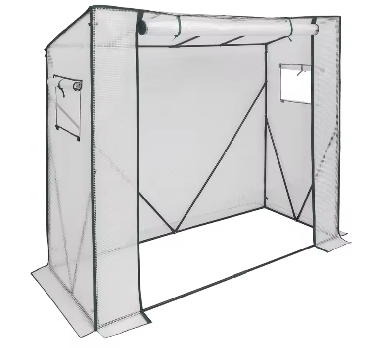 Pop-up Tuinkas voor Planten – Winterbescherming met PVC Afdekking en Stalen Frame, 200x77x146/169 cm