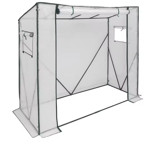 Pop-up Tuinkas voor Planten – Winterbescherming met PVC Afdekking en Stalen Frame, 200x77x146/169 cm