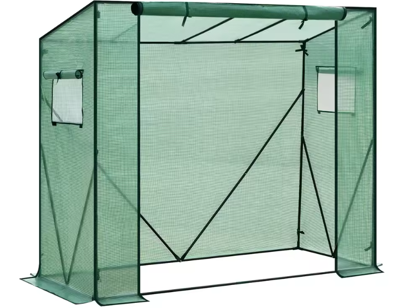 Pop-up Tuinkas voor Planten – Winterbescherming met PVC Afdekking en Stalen Frame, 200x77x146/169 cm