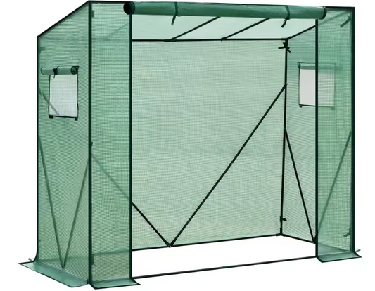 Pop-up Tuinkas voor Planten – Winterbescherming met PVC Afdekking en Stalen Frame, 200x77x146/169 cm