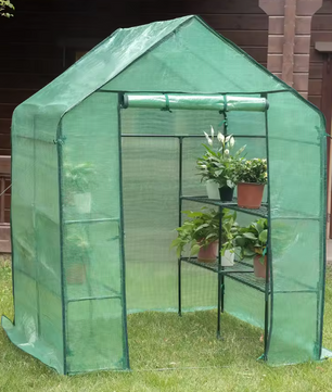 Tuinkas voor Tomaten, Bloemen en Groenten – PE Folie Tunnel met Ritssluiting, Waterdicht en Weerbestendig, 143x143x195 cm