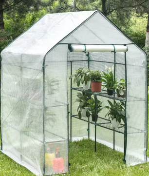 Tuinkas voor Tomaten, Bloemen en Groenten – PE Folie Tunnel met Ritssluiting, Waterdicht en Weerbestendig, 143x143x195 cm