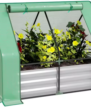 Verhoogd Tuinbed met Kasbedekking – Bescherming voor Planten, Groenten en Bloemen, 50 cm