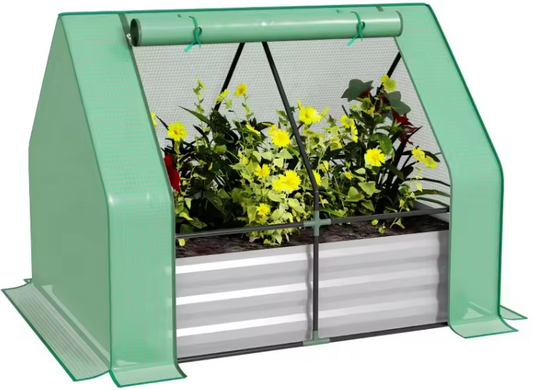 Verhoogd Tuinbed met Kasbedekking – Bescherming voor Planten, Groenten en Bloemen, 50 cm