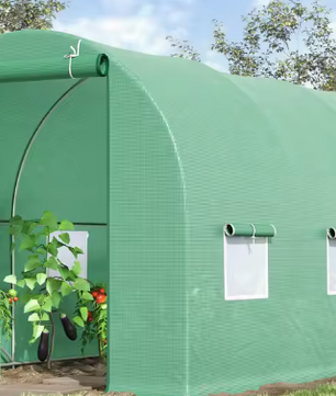 Kas voor Tuin en Terras – Verhoogd Plantengroeihuis met Mosquitoraam, 450x200x200 cm