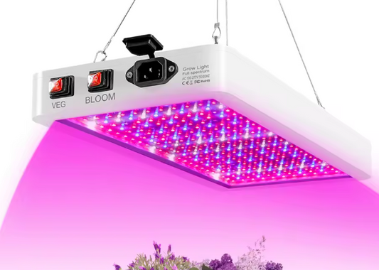 LED Groeilicht voor Kamerplanten – Volledig Spectrum, Dimbaar, 216 LEDs, Dubbele Schakelaar, Waterdichte Hanglamp voor Plantenkweek