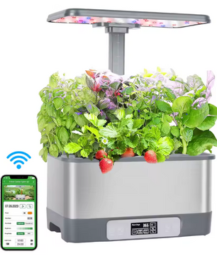 8-Gaats Smart APP-bediening Hydrocultuur Kweekset met Volledige Spectrum Verlichting – Grondloze Plantkit voor Groenten, Bloemen en Fruit