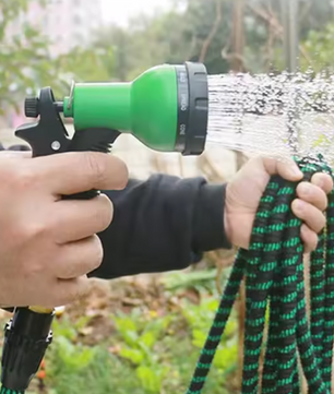 100FT Uitbreidbare Tuinslang met Hogedrukmondstuk – Messing Fittingen, Voor Tuin, Auto en Huisdierreiniging