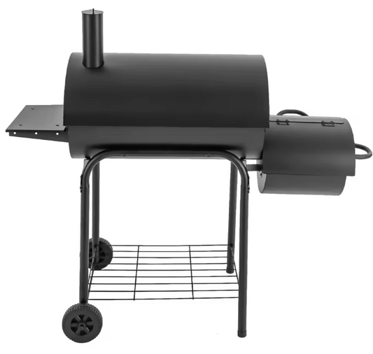 Houtskoolgrill voor Buiten – Barbecue met Thermometer, Wielen en Opvouwbare Tafel