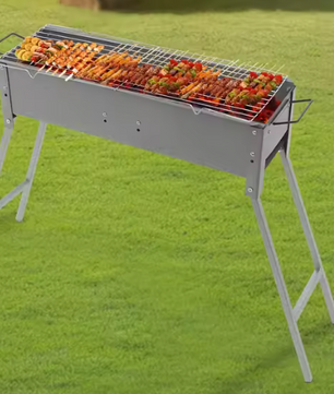 Opvouwbare Houtskoolbarbecue – Draagbare BBQ Grill met 3 Branders, Ideaal voor Kamperen en Buitenfeesten