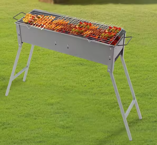Opvouwbare Houtskoolbarbecue – Draagbare BBQ Grill met 3 Branders, Ideaal voor Kamperen en Buitenfeesten