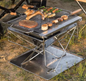 Hoogte Verstelbare Kampvuurgrill – Opvouwbare Houtgestookte Barbecue met Draagtas voor Buiten