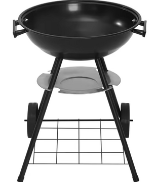 Zwarte Houtskoolbarbecue met Wielen en Ventilatie – Verstelbare Hoogte BBQ Grill voor Tuin, Camping en Picknick
