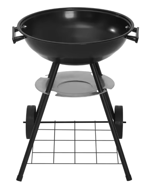 Zwarte Houtskoolbarbecue met Wielen en Ventilatie – Verstelbare Hoogte BBQ Grill voor Tuin, Camping en Picknick