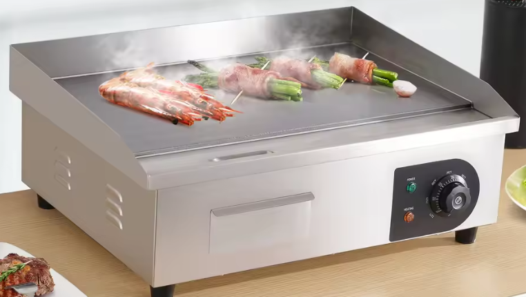 Commerciële Elektrische Bakplaat – 1600 W Roestvrijstalen Aanrecht Grill met Temperatuurregeling