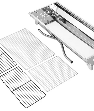 Opvouwbare Roestvrijstalen BBQ Grill – Draagbare Houtskoolbarbecue voor Buiten