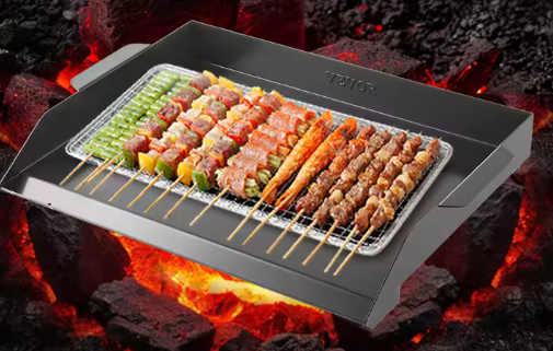 Koolstofstalen Grillplaat – Universele Platte Bakplaat voor Gasgrill & BBQ