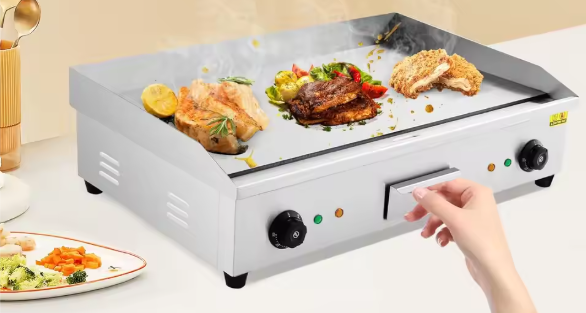 Commerciële Elektrische Grillplaat – 4,4 kW Dubbele Temperatuurregeling 50–300°C