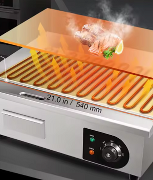 Professionele Elektrische Bakplaat – 1600 W, 50–300°C, Groot Kookoppervlak