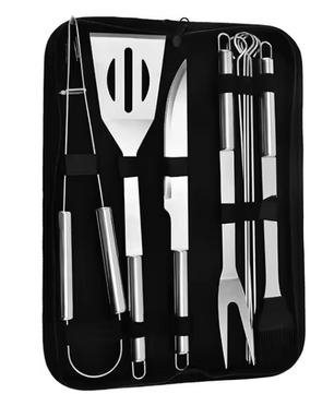 5-Delige RVS BBQ Gereedschapsset – Inclusief Draagbare Opbergtas, Ideaal voor Outdoor Koken