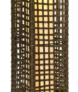 Solar Rotan LED Buitenlamp met Lichtsensor – Waterdicht, 15,5×15,5×46 cm, Voor Tuin & Terras